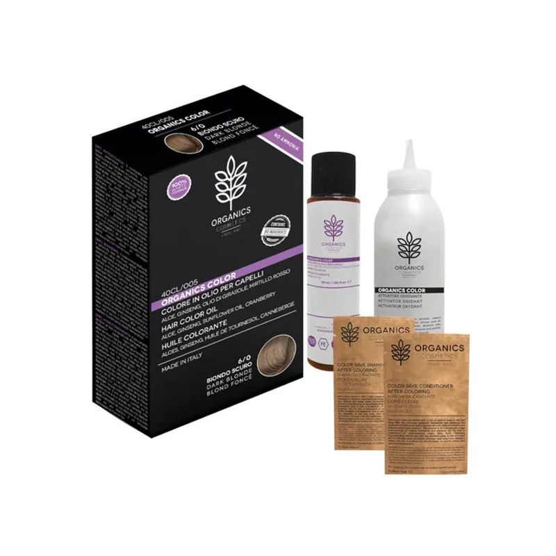 Organics Cosmetics Kit Tinta Per Capelli Organics Color 6/0 Biondo Scuro-1