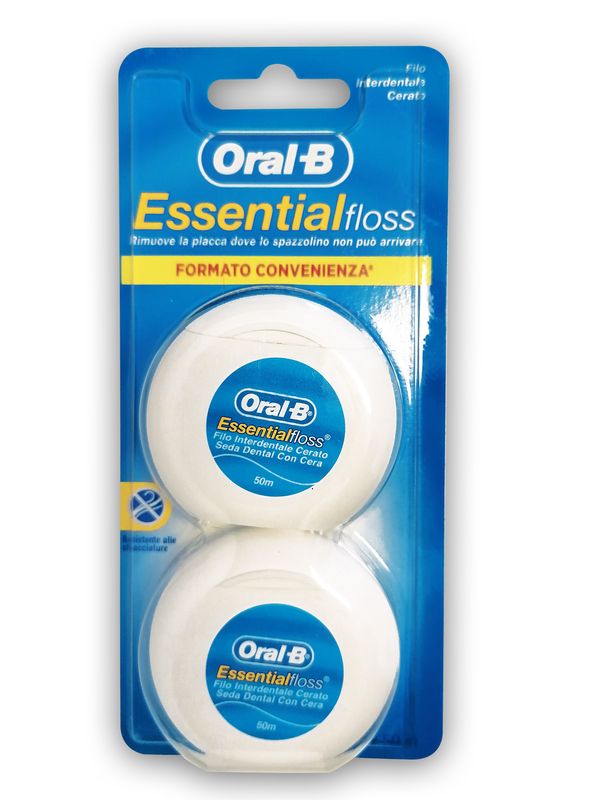 Oral-B Essential Floss Filo Interdentale Cerato Formato Convenienza 2x50m-1