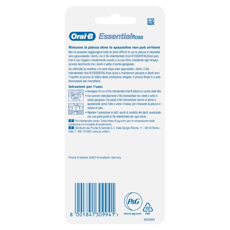 Oral-B Essential Floss Filo Interdentale Cerato Formato Convenienza 2x50m-2