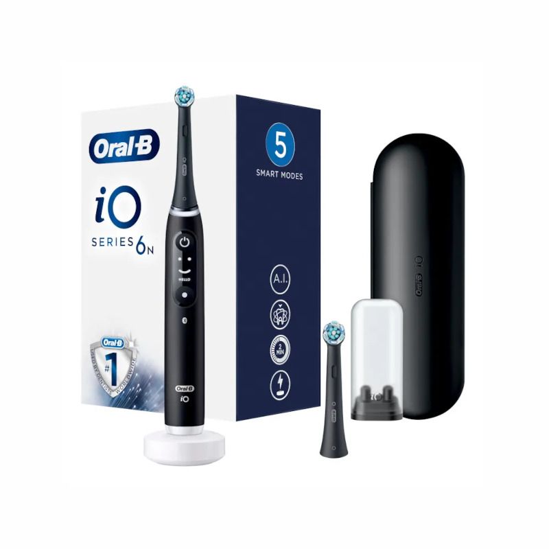 Oral-B iO6 spazzolino elettrico ricaricabile colore nero con custodia da viaggio-2