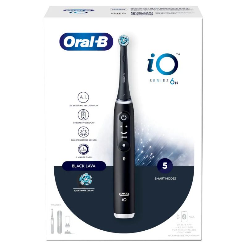 Oral-B iO6 spazzolino elettrico ricaricabile colore nero con custodia da viaggio-7