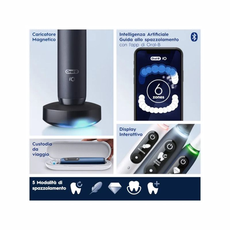 Oral-B iO 7 spazzolino elettrico ricaricabile colore nero + 2 testine di ricambio-13