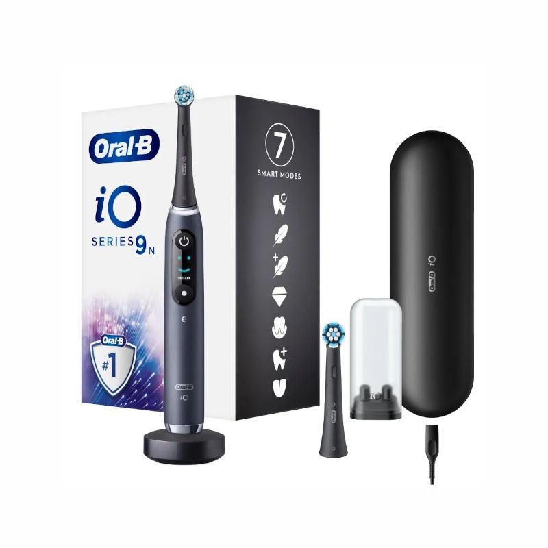 Oral-B iO 9 spazzolino elettrico ricaricabile colore nero + 2 testine di ricambio-2