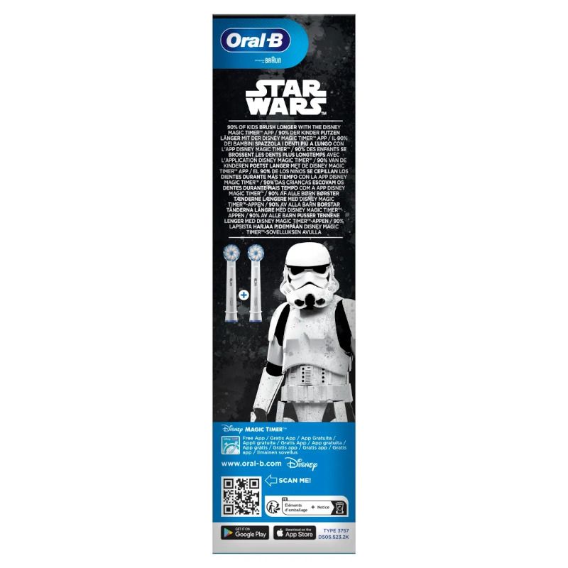Oral-B Pro 3 Junior Star Wars 6 anni+ spazzolino elettrico ricaricabile + 2 testine di ricambio-3