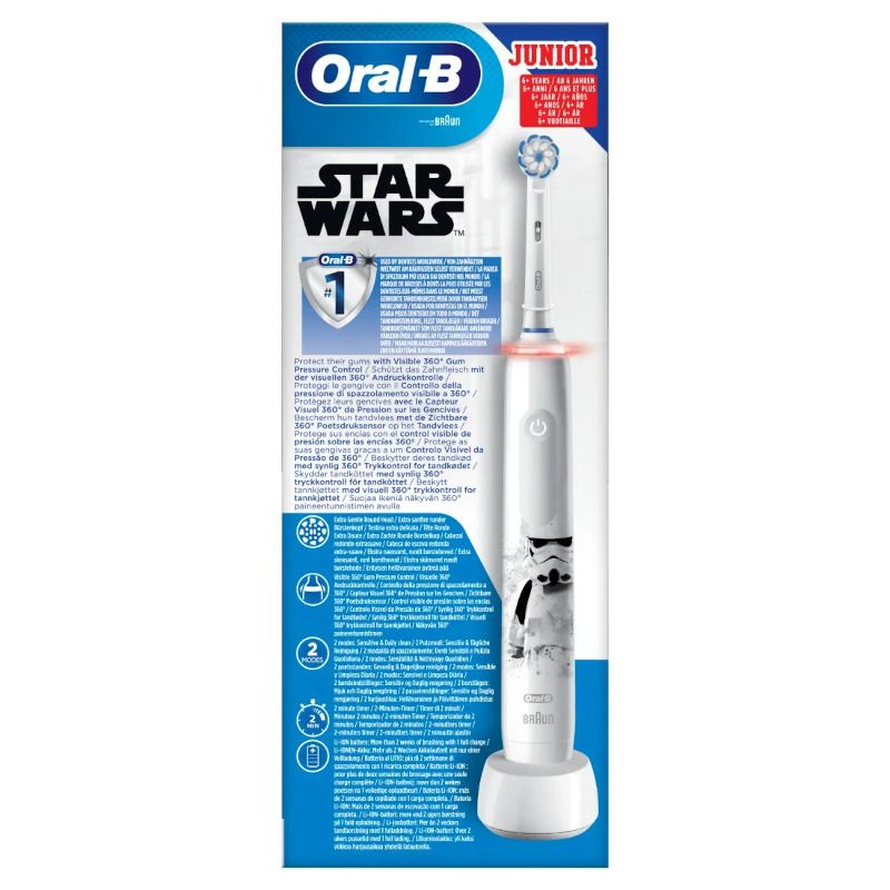Oral-B Pro 3 Junior Star Wars 6 anni+ spazzolino elettrico ricaricabile + 2 testine di ricambio-5