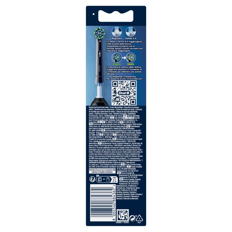 Oral-B Testine Di Ricambio Pro Cross Action Black 5 Pezzi-3