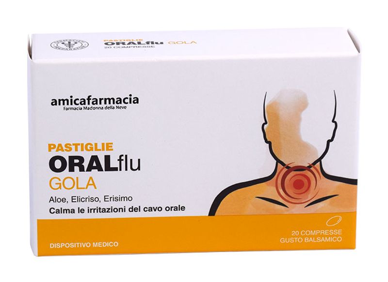 Amicafarmacia OralFlu Gola Pastiglie per le irritazioni del cavo orale 20 compresse-1