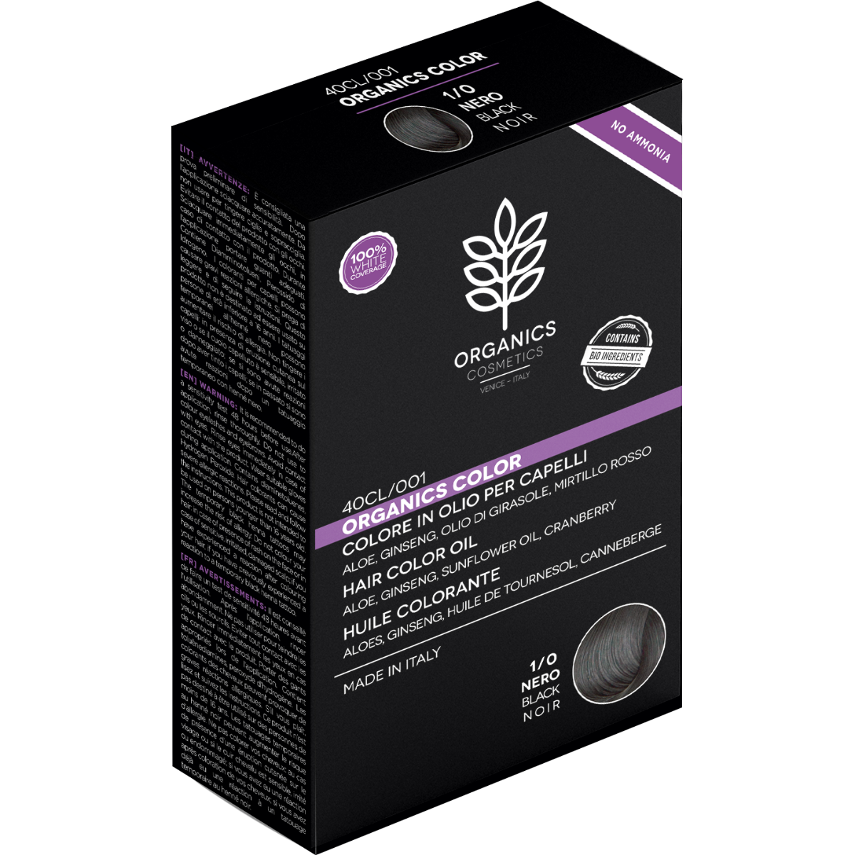 Organics Cosmetics Colore In Olio Per Capelli 1/0 Nero-1