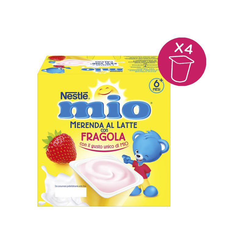 Nestlè Mio Merenda Al Latte Fragola 4 Vasetti da 100g-4