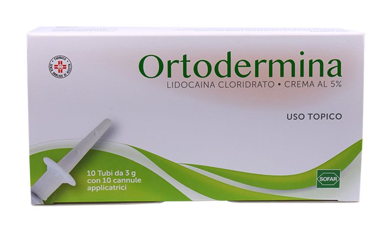 Ortodermina Lidocaina Cloridrato Crema al 5% 10 tubi da 3g-1