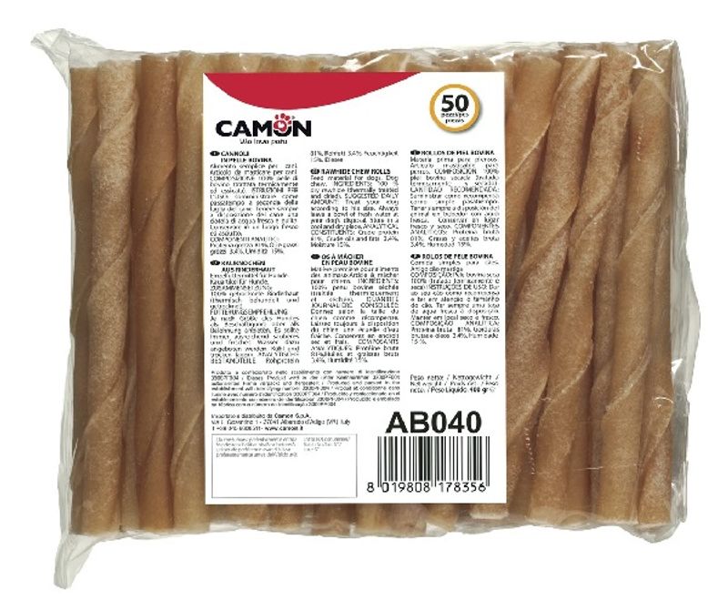 Camon Rolls In Pelle Bovina Per Cani 12.5cmx8/9mm Busta 400g-1