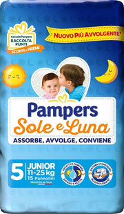 Pampers Sole e Luna Pannolini Taglia 5 Junior (11-25 kg) 15 Pezzi-1