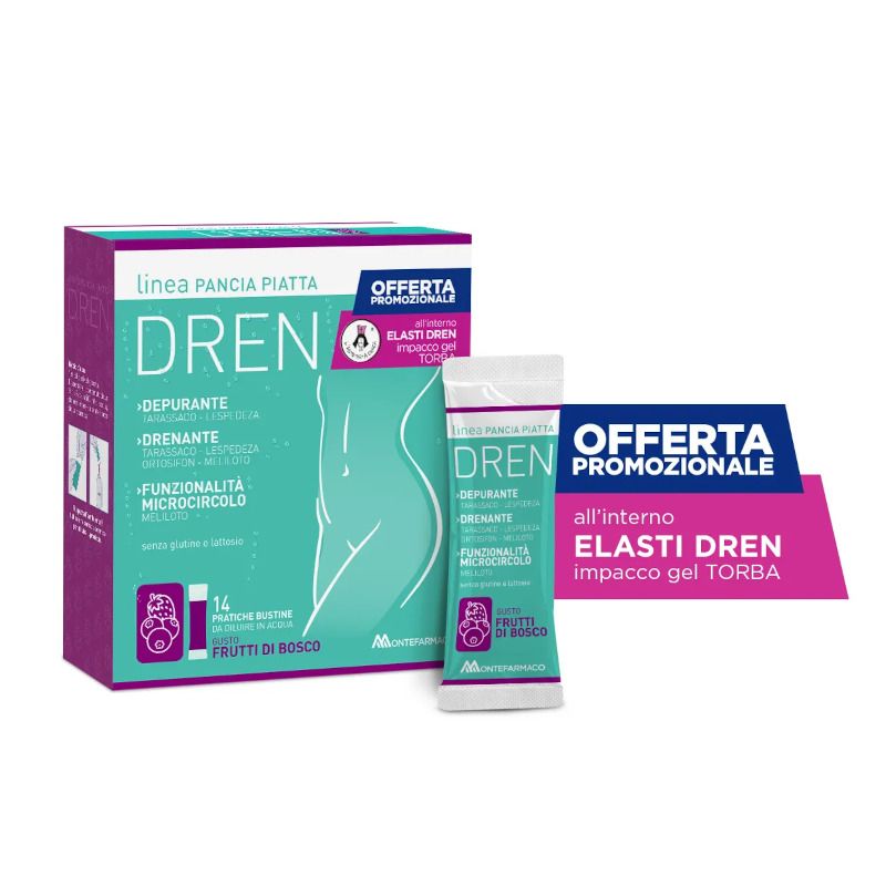 Pancia Piatta Dren frutti di bosco 14 stick pack + Impacco Gel Torba-1