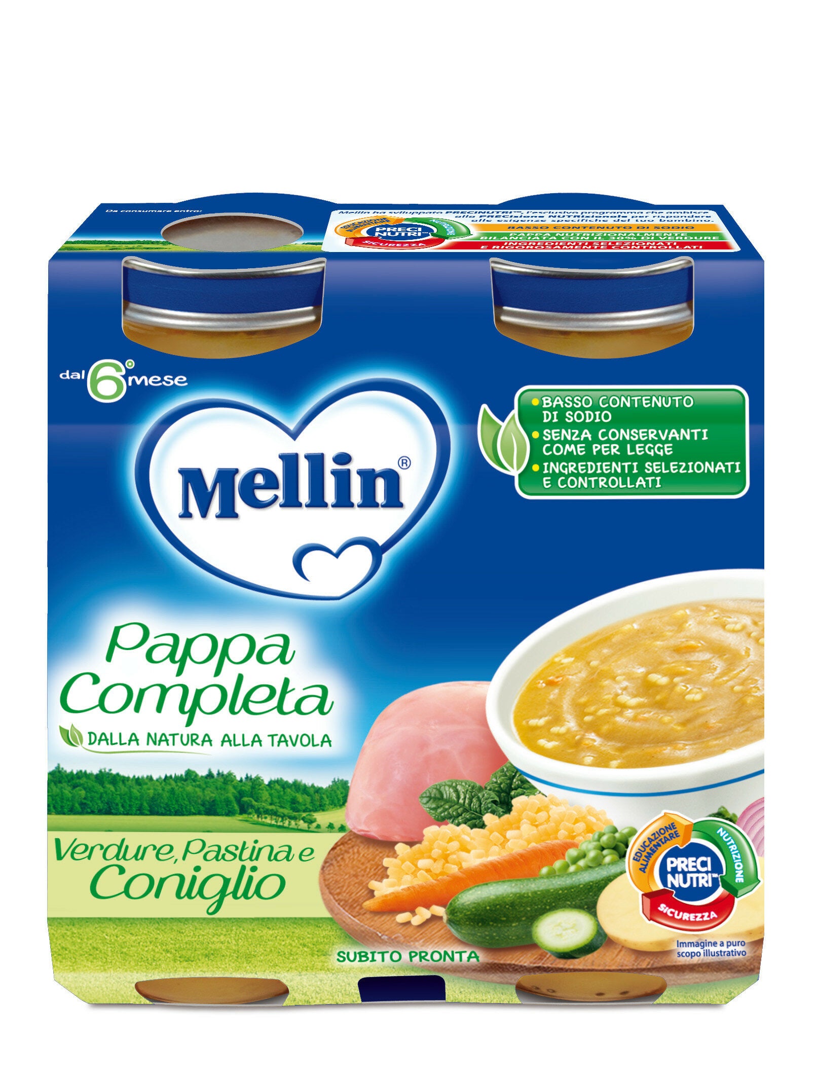 Mellin Pappa Completa Coniglio 2x250g-2