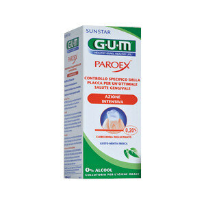 Sunstar GUM Paroex Collutorio Azione intensiva anti placca Gusto menta fresca 0% alcool 300 ml-2