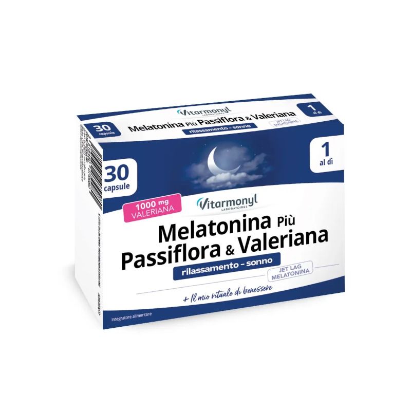 Vitarmonyl Melatonina più Passiflora e Valeriana per il benessere del sonno 30 capsule-1
