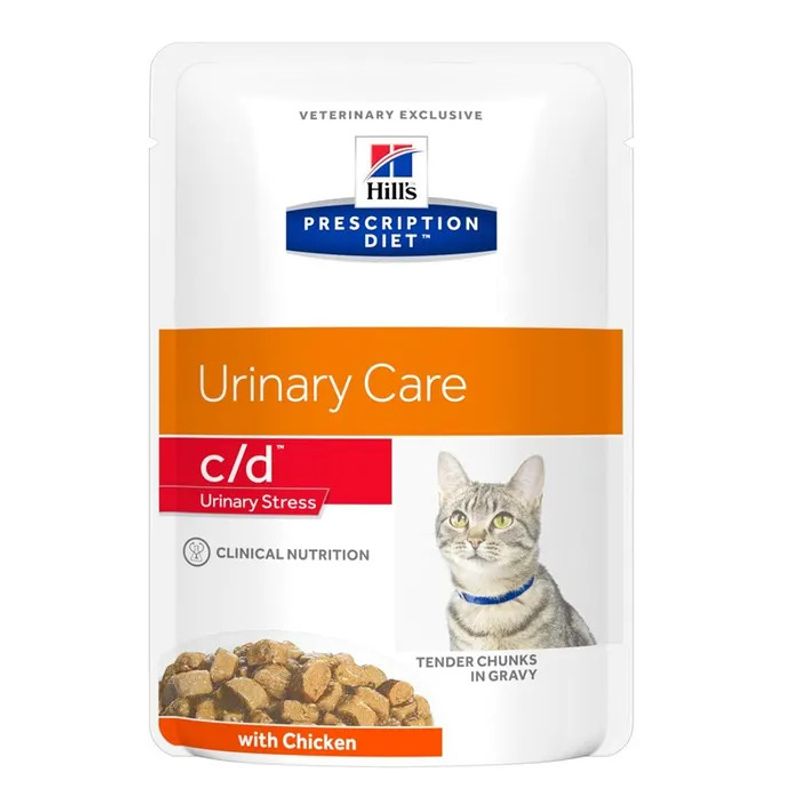 Hill's Prescription Diet C/D Urinary Stress Bocconcini di Pollo Per Gatti Bustina 85g-1
