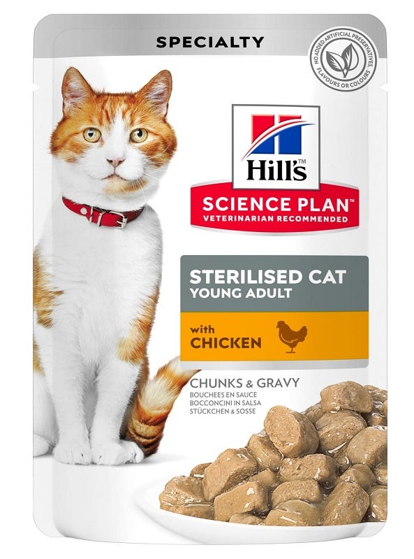 Hill's Science Plan Sterilised Cat Young E Adult Bocconcini Pollo Per Gatti Bustina 85g-1
