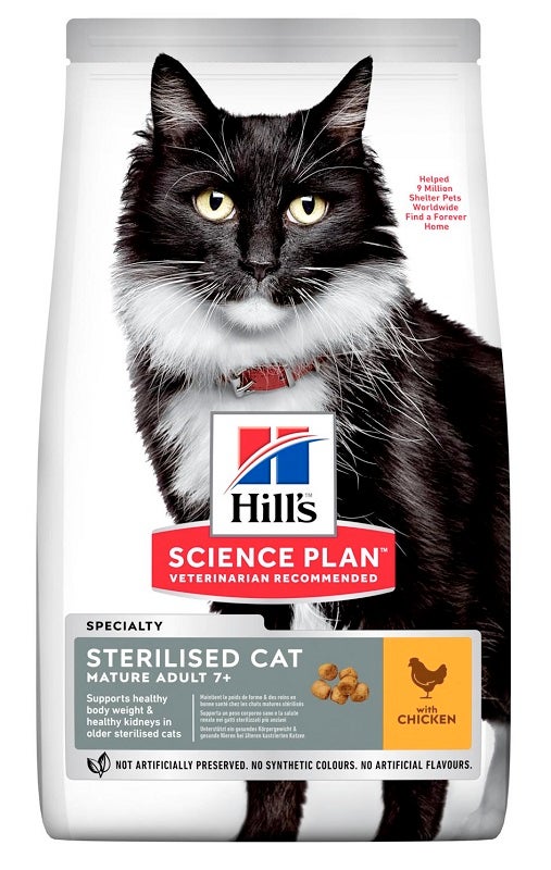 Hill's Science Plan Adult 7+ Sterilised Cat Crocchette Pollo Per Gatti Sacco 1,5kg-1