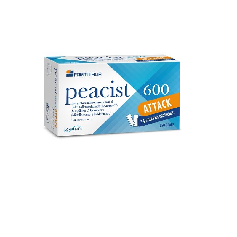 Peacist 600 ATTACK per il benessere delle vie urinarie 14 bustine orosolubili-1