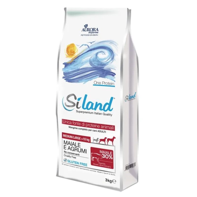 Siland Adult Gusto Maiale E Agrumi Cibo Secco Cani Adulti Taglia Medio/Grande Sacco 3kg-1