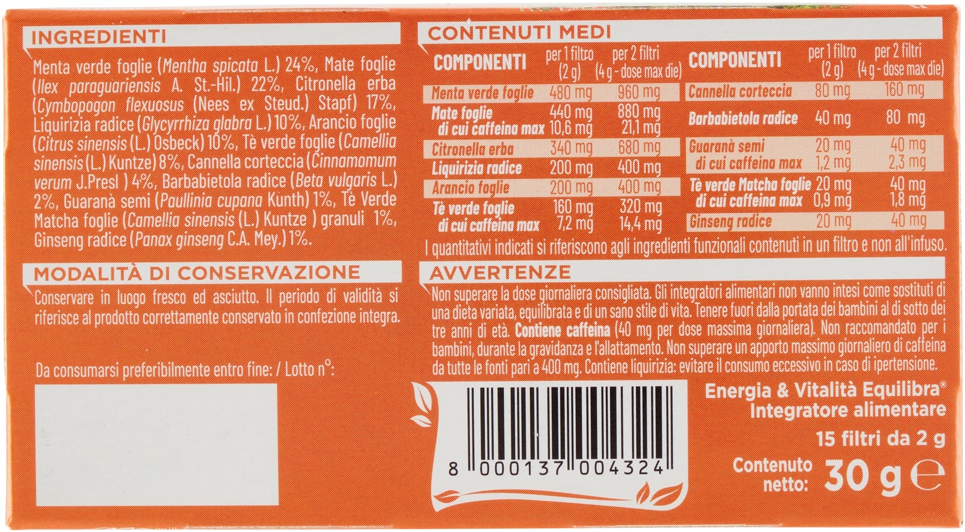 Equilibra Tisana Energia E Vitalità 15 Filtri-6