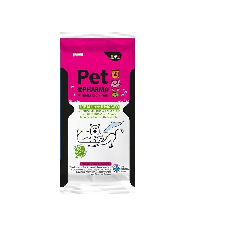 Pet In Pharma Panni Detergenti per il manto di cani e gatti 12 pezzi-1