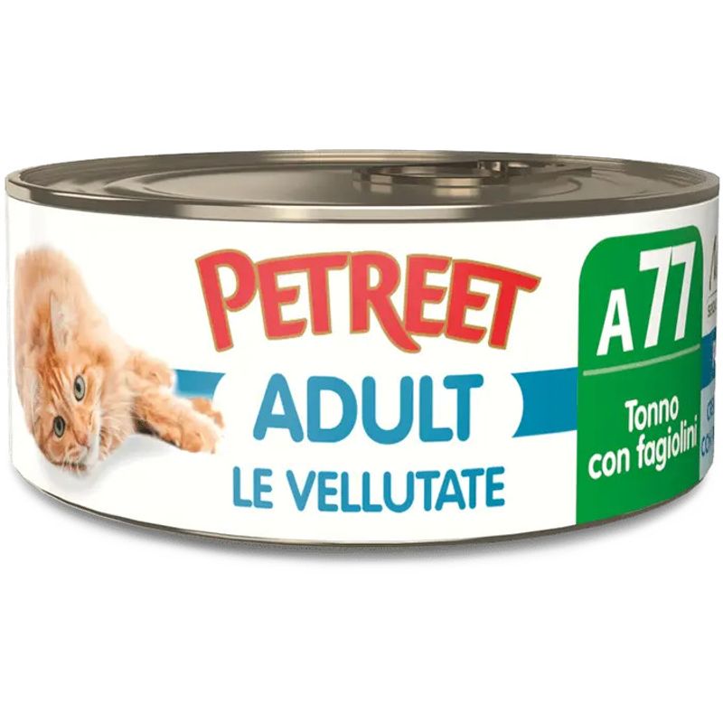 Petreet Vellutate Tonno Con Fagiolini Cibo Umido Gatto Adulto Barattolo 70g-1