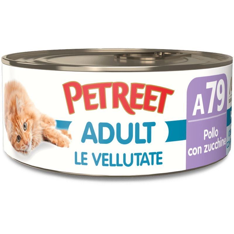 Petreet Vellutate Pollo Con Zucchine Cibo Umido Gatto Adulto Barattolo 70g-1