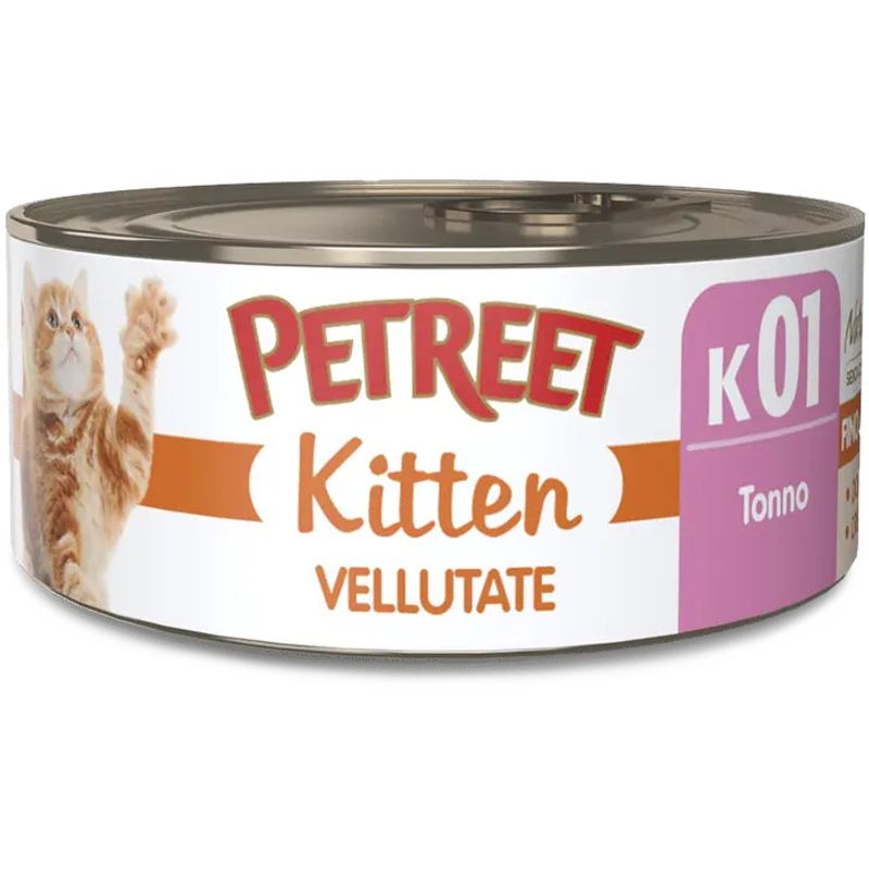 Petreet Vellutate Tonno Cibo Umido Gattino Barattolo 60g-1