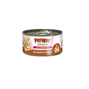 Petreet Natura Sfilaccetti di Pollo con Gamberetti alimento umido per gatti adulti 70g-1