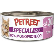 Petreet Monoproteico Tonno Cibo Umido Gatto Adulto Barattolo 60g-1
