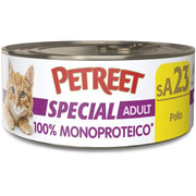 Petreet Monoproteico Pollo Cibo Umido Gatto Adulto Barattolo 60g-1