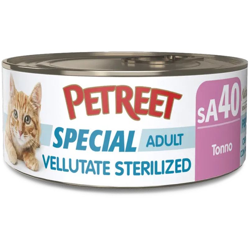 Petreet Vellutate Tonno Cibo Umido Gatto Sterilizzato Barattolo 70g-1