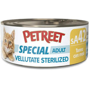 Petreet Vellutate Tonno Con Mais Cibo Umido Gatto Sterilizzato Barattolo 70g-1