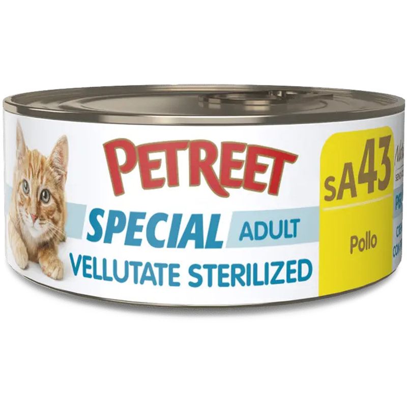 Petreet Vellutate Pollo Cibo Umido Gatto Sterilizzato Barattolo 70g-1