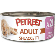 Petreet Adult Sfilaccetti Tonno Con Pollo Cibo Umido Per Gatti Lattina 70g-1