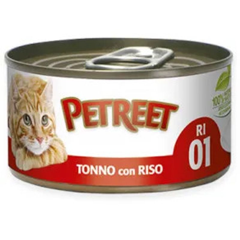 Petreet Tonno Riso Cibo Umido Per Gatti Adulti Lattina 85g-1