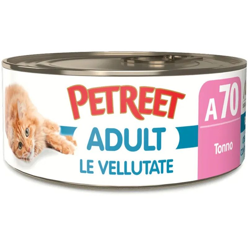 Petreet Vellutate Tonno Cibo Umido Gatto Adulto Barattolo 70g-1