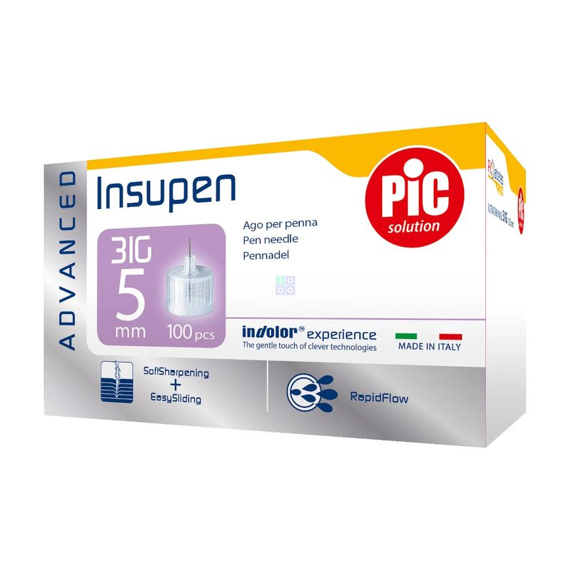 Pic Insupen Advanced Ago Penna Insulina 31G 5mm 100 Pezzi-1