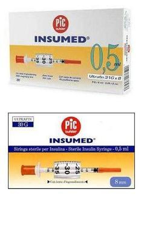 Pic Insumed siringa per insulina 0.3ml ago G30 30 pezzi-1