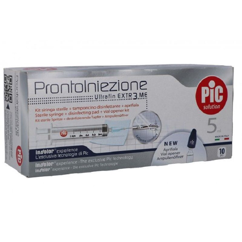 Pic Solution Siringa Pronta Iniezione ago montato misura gauge 23x1 1/4 10 pezzi-1