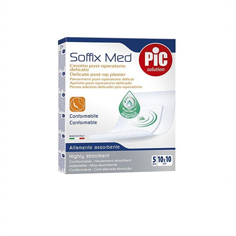 Pic Solution Soffix Med Cerotto Post-Operatorio delicato 5 pezzi 10x10cm-1