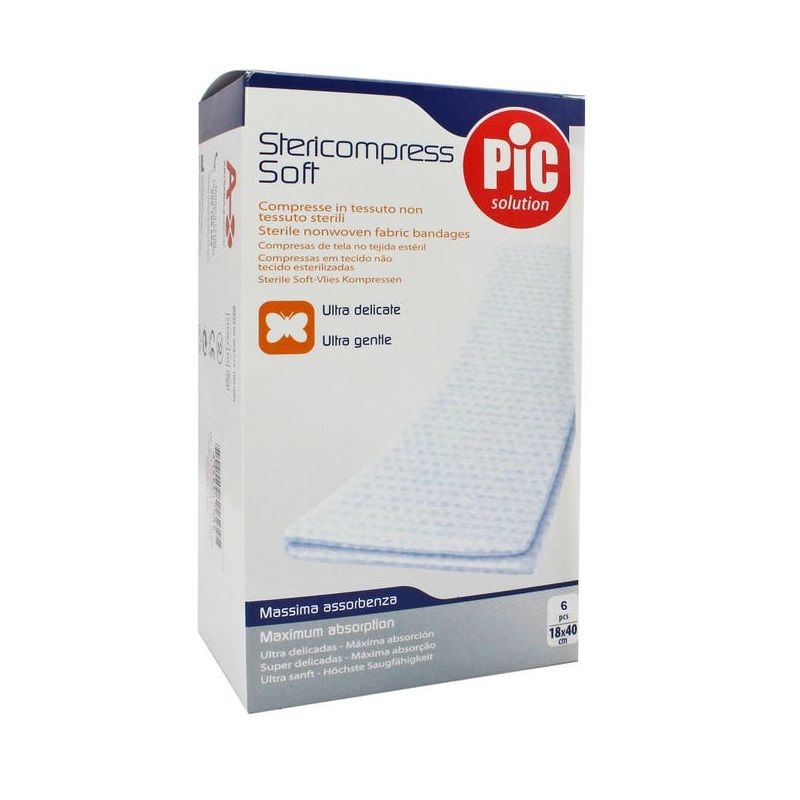 Pic Stericompress Soft Garza in TNT 18x40CM 6 Pezzi-1