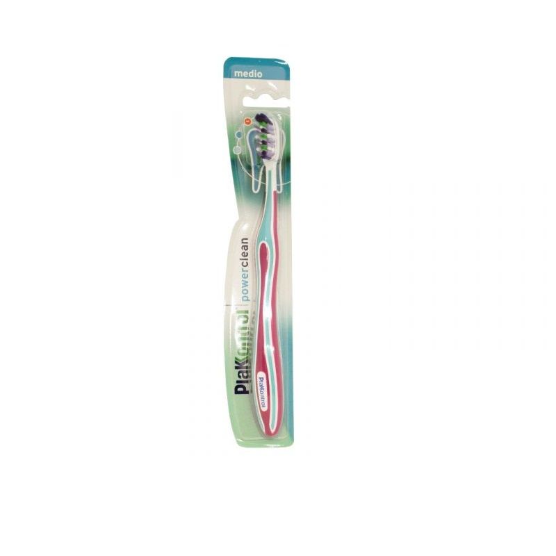 Plakkontrol Power Clean spazzolino setole medie 1 pezzo colori assortiti-1