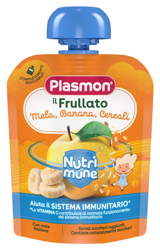 Plasmon Nutri-Mune Il Frullato gusto mela banana e cereali 85g-1