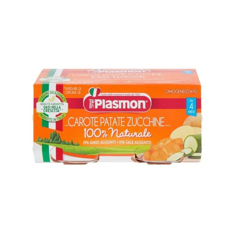 Plasmon Omogeneizzato Carote Patate Zucchine 4x80g 4 Mesi+-1