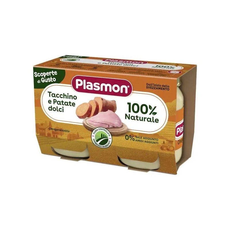Plasmon Scoperte di Gusto omogeneizzato tacchino e patate dolci 6 mesi+ 2x120g-1