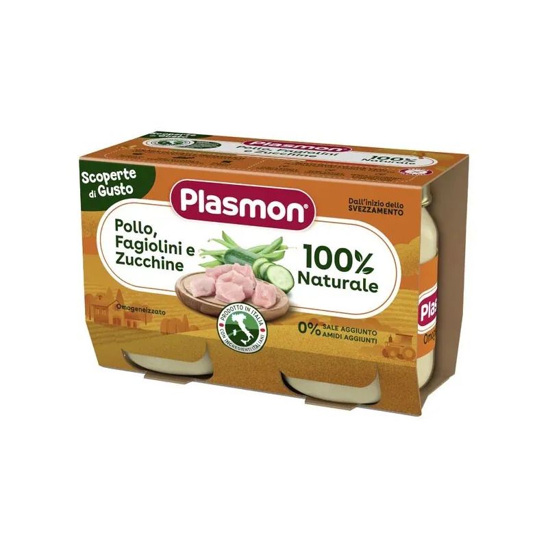 Plasmon Scoperte di Gusto omogeneizzato pollo fagiolini e zucchine 6 mesi+ 2x120g-1