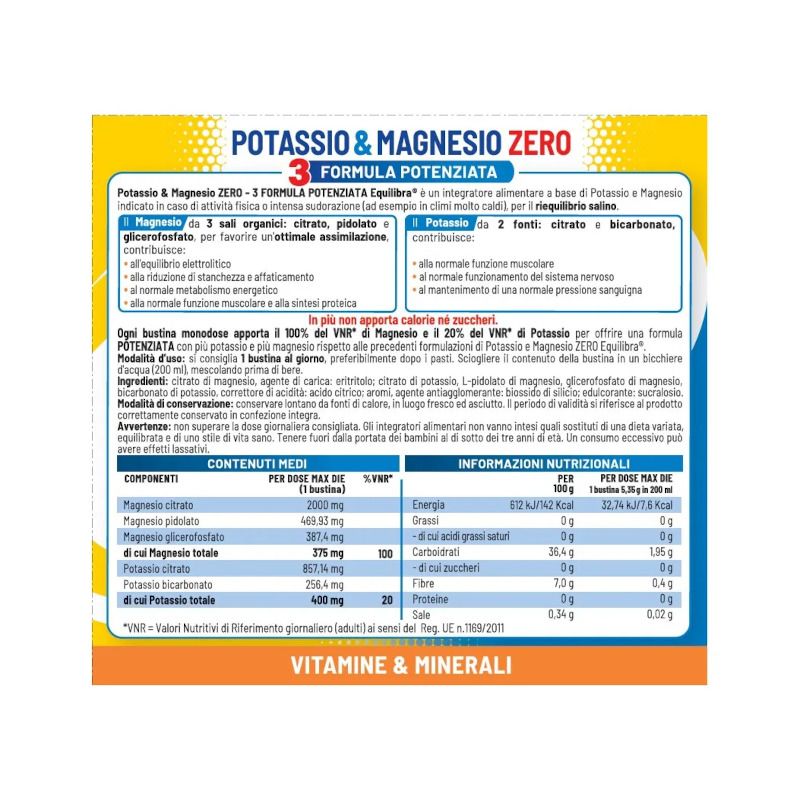 Equilibra Potassio & Magnesio Zero3 18 Bustine-2